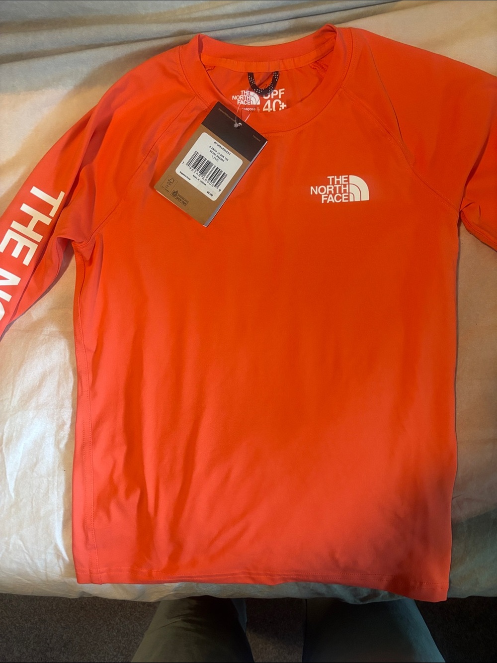 The North Face Bright Orange Long Sleeve UPF 40+ Performance Sun Shirt